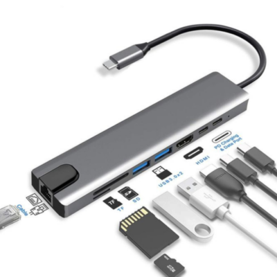 Buy New 8-in-1 Type-C Hub (Multiport USB-C Adapter) in Nairobi at Valtech computers